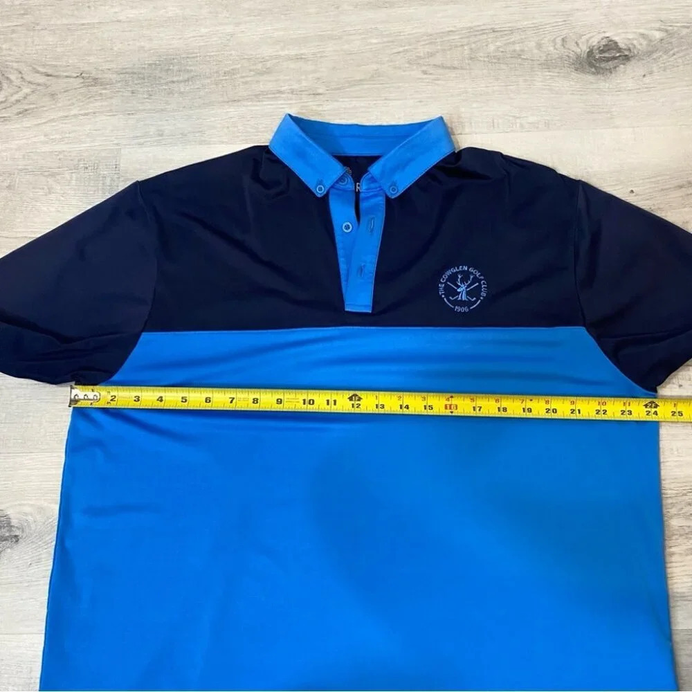 Murray Golf Men's Colorblock Polo Shirt Size L Blue Navy - Cowglen Scotland - Picture 9 of 17